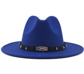 Nuevo sombrero Panamá Fedora de fieltro de lana de ala ancha para hombres y mujeres con hebilla de cinturón gorra Trilby de Jazz sombrero de copa Formal de fiesta en rosa, negro 56-60 CM 56-58CM