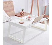 Mesa pequeña para cama, escritorio portátil plegable para dormitorio, mesa de comedor para uso personal, mesa móvil para computadora portátil blanco