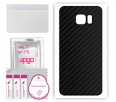 apgo Protective Skin Sticker for the back compatible with Samsung Galaxy S7 active, Wrap Film, Foil, Vinyl - Pattern Carbon Black
