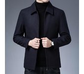 Chaquetas de abrigo para hombre, nueva marca, informal, con solapa, para otoño e invierno, ropa para hombre, moda sólida, alta calidad, ropa clásica para papá XL gris