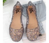 Zapatillas de verano para Mujer, Zapatos de gelatina brillantes, Zapatos brillantes Baotou de alta elasticidad, mocasines, Zapatos planos informales para Mujer, zapatos planos de baile 40 color rosa