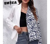 GMXIA Blusas y camisas informales de manga larga con cuello tipo POLO para mujer S