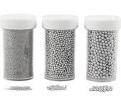 Assortiment de mini bille en verre - Argent - 0,6 à 3 mm - 3 pcs