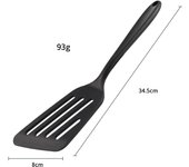 1 Uds. Herramientas de cocina, espátula de silicona para freír, espátula para carne, espátula para freír, espátula inclinada para fugas, paquete completo, espátula de silicona para panqueques, espátula inclinada negro