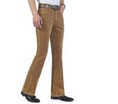 Pantalones De Los Hombres Pantalones Casuales De Los Hombres Pantalones Casuales De Negocios Pantalones De Pana con Parte Inferior De Campana Pantalones De Corte De Bota Elásticos De Estilo Coreano 29 negro