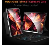 Funda con teclado Bluetooth desmontable para tableta con panel táctil y ranura para lápiz compatible con iPad Pro 12.9 iPad Air 4 10.9 negro