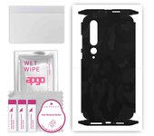 apgo Protective Skin Sticker for the back+sides compatible with Xiaomi Mi 10 5G, Full Wrap Film, Foil, Vinyl - Pattern Black Camo