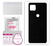 apgo Protective Skin Sticker for the back compatible with Motorola Moto G Power 2021, Wrap Film, Foil, Vinyl - Pattern Matte Black