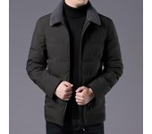 Chaqueta de plumón para hombre, abrigo de invierno nuevo para hombre de mediana edad, abrigo de solapa, traje informal de negocios para papá, plumón M