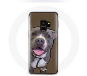 Coque pour samsung galaxy S9 plus Chien Pitbull Blanc gris