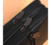 Riñonera multifuncional para hombre, bolso de hombro con cremallera, riñonera, monedero, llavero, bolso para exteriores, bolsa de acampada y caza negro