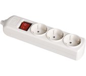base bipolar 3 tomas con t/tl 10/16a 250v blanco + interruptor luminoso solera 8003il