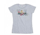 Disney Camiseta de algodón para mujer con la frase  Qué tipo de jardín  de Alicia en el país de las maravillas XL blanco