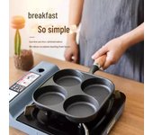 Sartén de hierro fundido de cuatro orificios para tortillas y huevos: antiadherente, universal para cocinas de inducción y gas. Four-hole