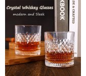 Juego de 4 copas de whisky de cristal transparente de 4 piezas, ideal para cócteles, whisky, bourbon, ginebra, brandy y ron. 352 ML