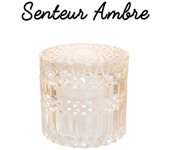 Les Trésors De Lily [A2301] - Vela perfumada beige 'Scarlett' (verre) - 9x9cm (ámbar) beige