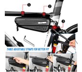 Bolsa para tubo superior de bicicleta, carcasa dura impermeable, bolsa para cuadro de bicicleta, estuche de almacenamiento para bicicleta de montaña y carretera negro