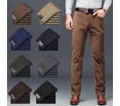 Pantalones elásticos de pana para hombre: 8 colores, pierna recta, primavera/otoño, estilo informal y de negocios.