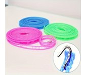1 tendedero engrosado, tendedero engrosado portátil mejorado, cuerda colgante antideslizante y resistente al viento, tendedero para secar ropa 3m/118in color rosa