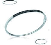 Les Trésors De Lily [L3828] - Bracelet Argent 'Sissi' noir negro