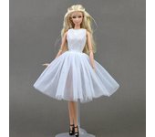 Accesorios de muñeca blancos para muñeca Barbie 1/6, lindo disfraz de baile, vestido de ballet, falda de encaje, ropa para niñas, regalo de Navidad, juguete blanco