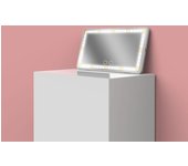 Espejo de maquillaje para automóvil con 60 luces LED y sensor USB, visera solar desmontable. blanco