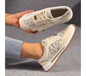 2024 zapatos vulcanizados planos antideslizantes con cordones de nueva moda de primavera para mujer, zapatos deportivos casuales impermeables de PU para uso diario y senderismo al aire libre 36 negro