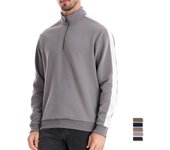 Sudadera informal de manga larga con cremallera de un cuarto para hombre, jersey de golf para hombre, tops de entrenamiento térmicos de cuello alto y corte entallado para gimnasio, camisetas tipo polo para otoño e invierno XXL caqui