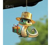 Colgante de acrílico para árbol de Navidad, adorno colgante con cordón, fácil de colgar, forma de serpiente, adorno de Año Nuevo Snake