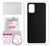 apgo Protective Skin Sticker for the back compatible with LG K62, Wrap Film, Foil, Vinyl - Pattern Carbon Black