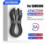 Cable USB tipo C a USB C de 1 m para Samsung Galaxy A52 A51 A71 5G S23 Ultra S22 S20 S10 S9 Note 8 9 + cable de datos de carga rápida 1m negro
