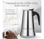 Cafetera eléctrica portátil de acero inoxidable con taza de café estilo europeo