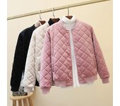 Chaqueta de mujer Chaqueta de bombardero femenina Abrigos básicos para mujer Abrigo Parkas acolchadas Abrigo de moda L color rosa