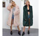 Otoño e Invierno nuevo abrigo de piel de mujer abrigo largo de piel de zorro de imitación cazadora de moda grande cálido S