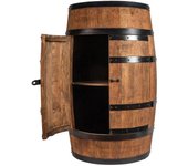 Casier à Vin - Creative Cooper - Tonneau En Bois avec des portes, Meuble Rangement Bouteille Alcool, 80x50 cm, Wenge