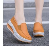 2023 nuevos zapatos para madre, zapatos con suela de EVA, zapatos con balancín, suela gruesa, Tacón de Cuña, zapatos de esponja, zapatos informales para mujer 35 blanco