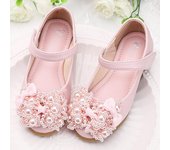 Zapatos de vestir de cuero con suela suave para niñas: zapatos planos de primavera y otoño para bebés y niños, perfectos para bailar y atuendos de princesa. 26 color rosa