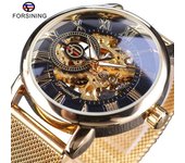Reloj Forsining Reloj Automático Hueco con Cinturón de Malla Digital para Ocio a la Moda para Hombres