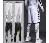 Pantalones de compresión de Lycra para hombre, pantalones de chándal elásticos para ciclismo, correr, baloncesto, fútbol, ​​mallas deportivas, mallas, protección contra sarpullidos S blanco