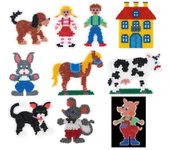 Paquete de 10 placas de cuentas estándar (Ø5 mm) - Tema de animales de granja - HAMA