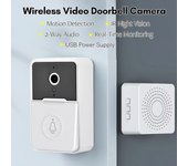 Timbre con vídeo inteligente, cámara inalámbrica HD, detección de movimiento PIR, alarma IR, timbre de puerta de seguridad, Wi-Fi