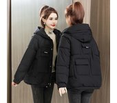 Chaqueta de invierno para mujer, parka, abrigo grueso y cálido acolchado, prendas de vestir de invierno para mujer, chaqueta holgada, parka, prendas de vestir para la nieve XXXL blanco