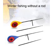 MUQZI Accesorio Deportivo Cañas de Pescar en Hielo Ligeras y portátiles de Invierno Herramienta para Peces al Aire Libre con Soporte azul