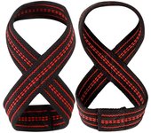 Correas para levantamiento de pesas, correas para la muñeca para levantamiento de pesas, bandas para dominadas, equipo de fitness para gimnasio, culturismo, levantamiento de potencia, hombre fuerte, 1 par S rojo