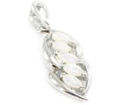 Les Trésors De Lily [I2609] - Pendentif Argent artisanal 'Déesse Opale' blanc argenté (rhodié) - 28x10 mm