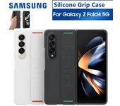 Funda de silicona con agarre para Samsung Galaxy Z Fold4, elegante funda protectora completa de silicona para teléfono Galaxy Z Fold4 Z Fold 4 negro