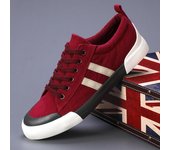 Moda 2024 Nuevos zapatos de lona rojos retro para hombre Primavera Verano Zapatos casuales para hombre Diseñador Zapatos vulcanizados con cordones para hombres Zapatillas planas 39