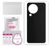 apgo Protective Skin Sticker for the back compatible with Xiaomi Civi 3, Wrap Film, Foil, Vinyl - Pattern Carbon Black
