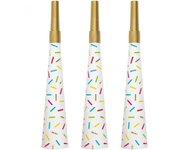 Matraz de ruido único para fiestas (Paquete de 4) One Size blanco/oro