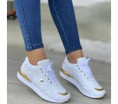 Zapatillas de deporte para mujer, con cordones, planas, para exteriores, para correr, caminar, cómodas, transpirables, calzado femenino, tallas grandes 36